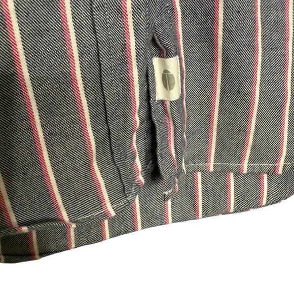 Grayson Women's S The Hero Long Sleeve Cotton Button Up Blue Pink Stripe Western - Picture 6 of 9